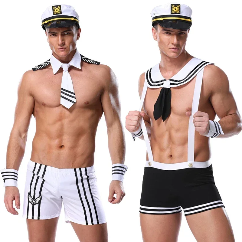 Multiple Sexy Men Navy Sailor Suit Cop Prisoner Servant Doctor Costume Erotic Temptation Cosplay Party Fancy Dress MN1