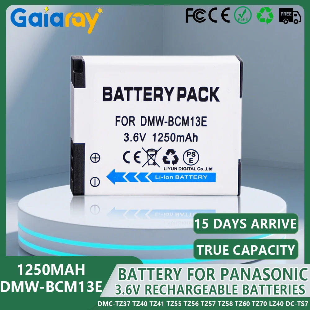 1-5Pcs DMW-BCM13 DMW-BCM13E Battery 1250mAH For Panasonic DMC-TZ37 TZ40 TZ41 TZ55 TZ56 TZ57 TZ58 TZ60 TZ70 LZ40 DC-TS7 Camera