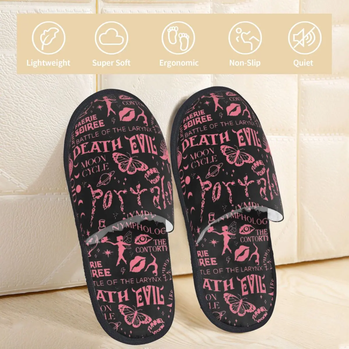 Winter House Slippers Melanie Martinez Butterfly Accessories Household Fur Slippers Slides Living Room Singer  Anti Slip Slides