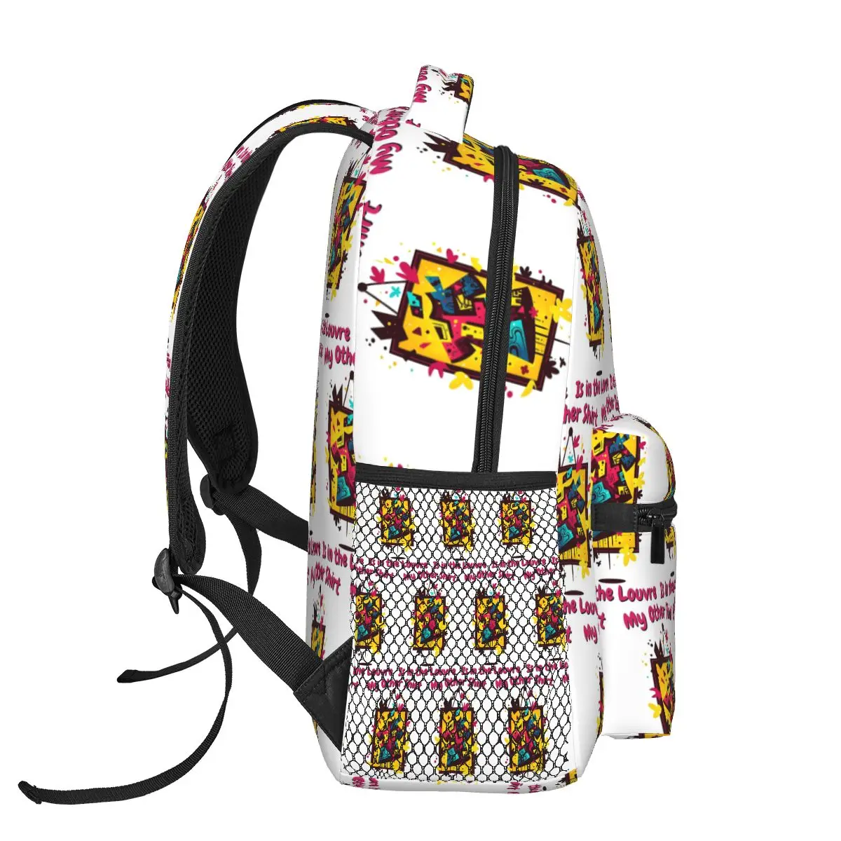 قميص My Other Is In The Louvre حقيبة ظهر رائجة البيع Daypack سعة كبيرة للأولاد والبنات حقيبة كتب مدرسية حقائب كتف للرجال والنساء