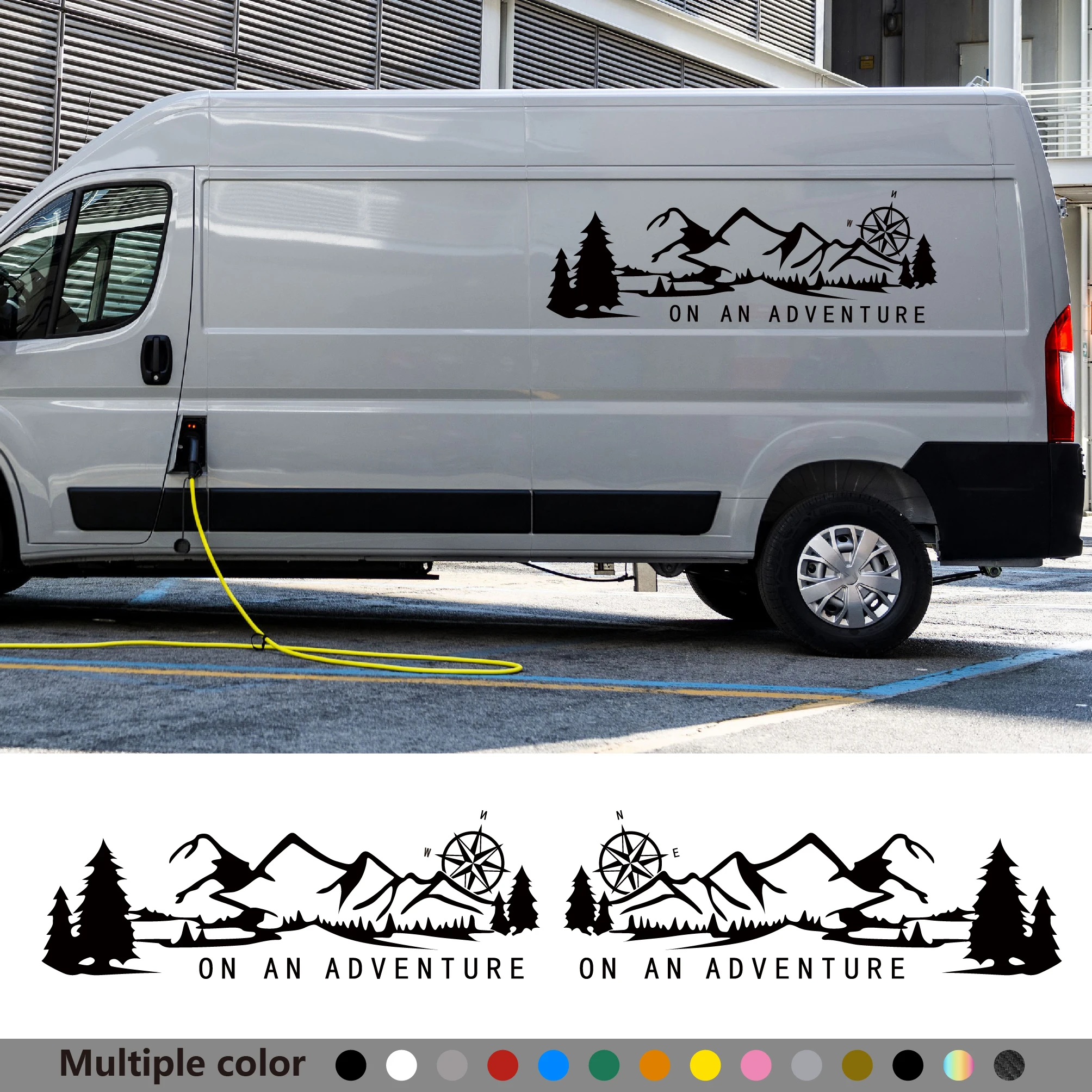 

2pcs Compass Mountain Camper Rv Van Truck Car Sticker Decal For Caravan Motorhome Travel Auto Decoration Vinyl Film Cover