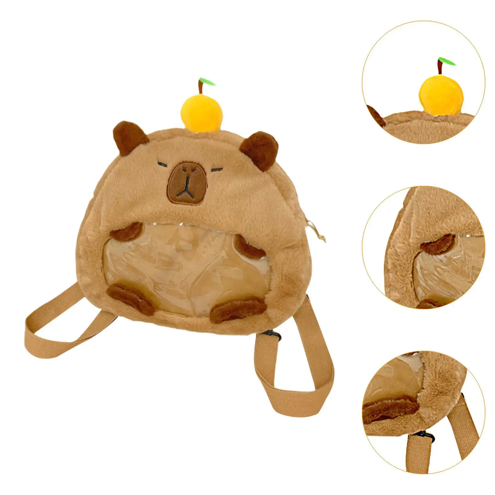 Plush Capybara Backpack Cute Daypack Cartoon Rucksack Capybara Toy Bag Stuffed