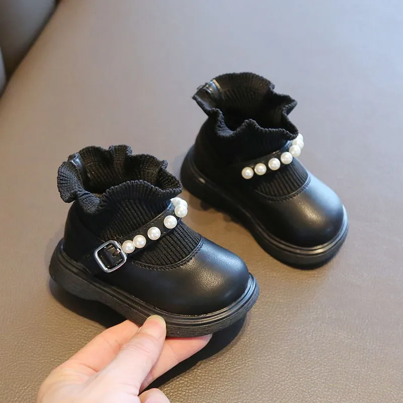 

Детские повседневные туфли в стиле принцессы, милые детские балетки с круглым носком, мягкая подошва, новинка 2026 года, модные прогулочные туфли для малышей, универсальные, нескользящие