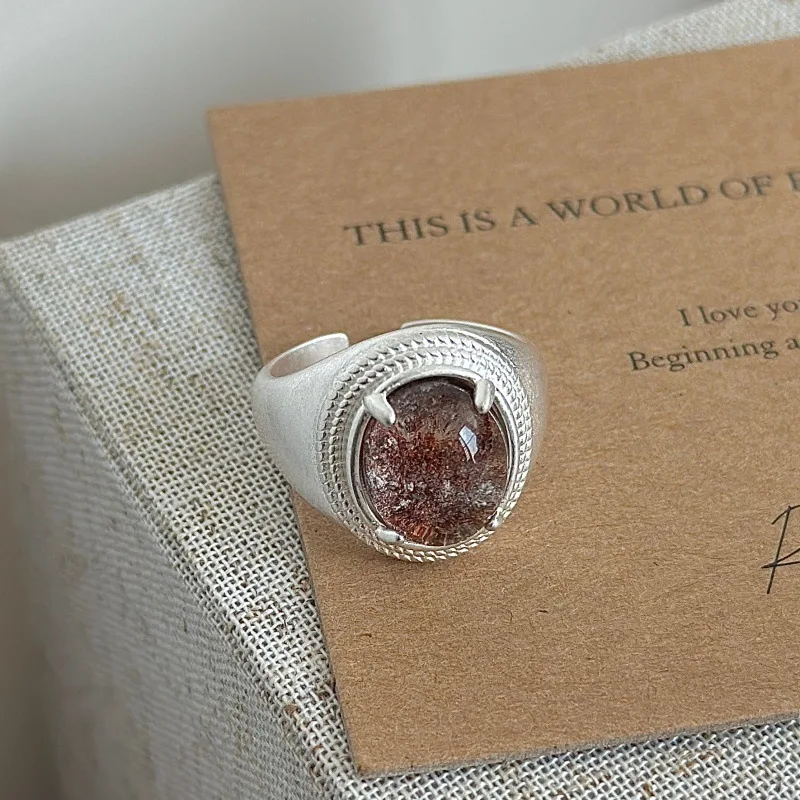 [Cciris.Com] S925 Silver Rutilated Quartz Ring Nickel Free Lead Safe Hypoallergenic Minimalist Wholesale Stacking Jewelry  Women