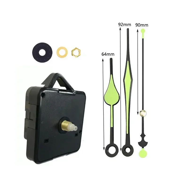 حركة ساعة حائط فلورسنت صامتة إكسسوارات ساعة ذاتية الصنع حركة ساعة مضيئة ساعات حائط كوارتز كور