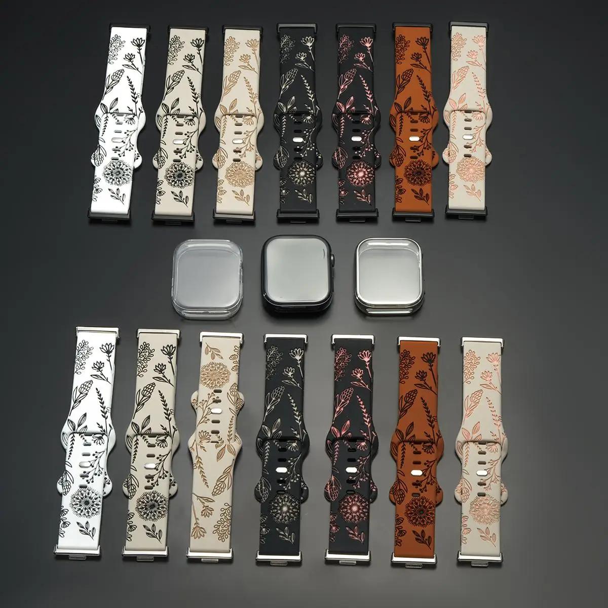 حزام بتصميم مطبوع + حافظة لهاتف Huawei Watch Fit 4 / Watch Fit 4 Pro Protector حافظة من البولي يوريثان حزام رياضي على شكل زهرة لسوار Huawei Fit 3