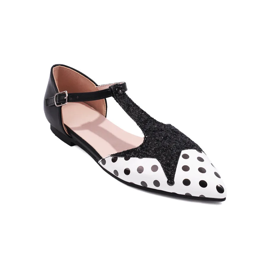 Pointed Toe Flat Heels Shoes Women Sandals T-tied Buckle Casual Women\'s Work Shoes