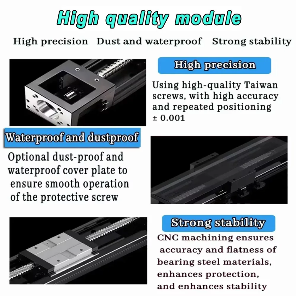 High Precision Ball Screw Sliding table KK60 Linear Moving Module 60mm-510mm Stroke Repeatability +- 0.01 Industrial Robot Guide