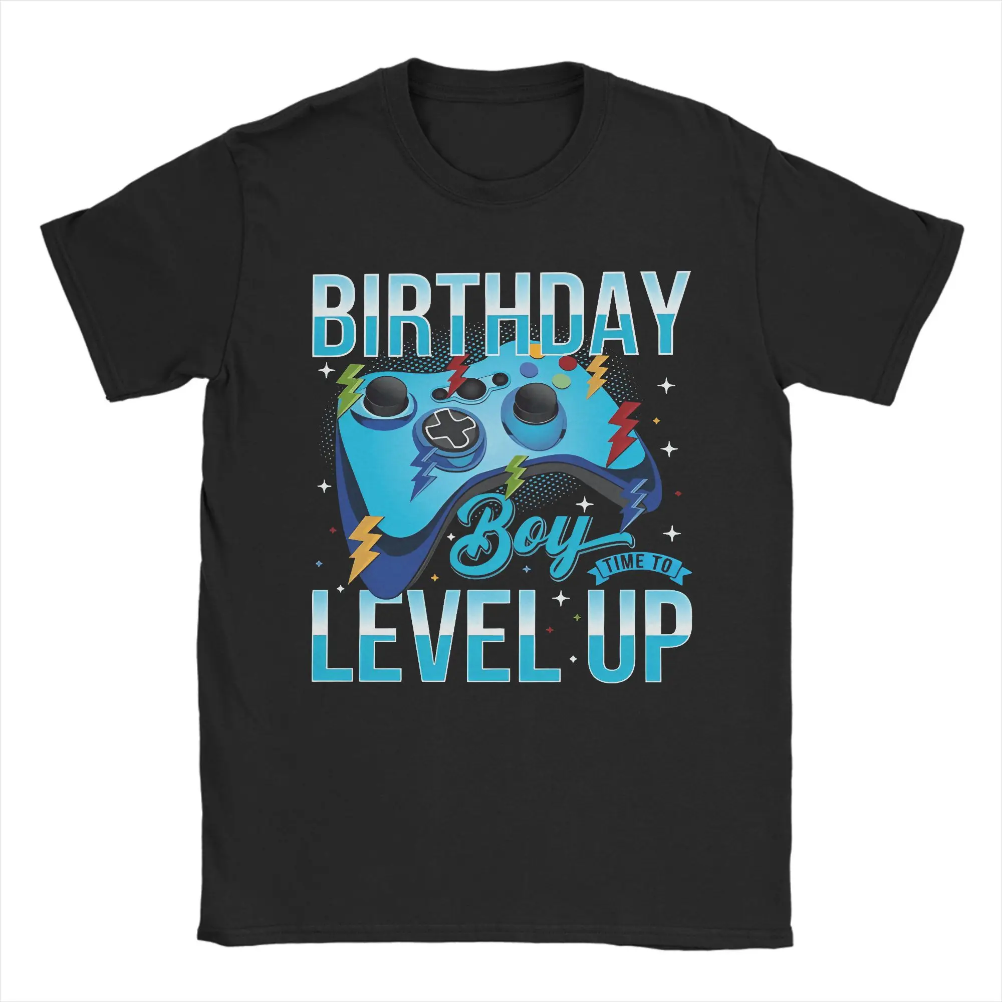 게이머 소녀 소년 티셔츠 여름 게임패드 생일 레벨 업 하라주쿠 티셔츠 남성용 100% 면 5XL 반팔 스트리트웨어 티셔츠