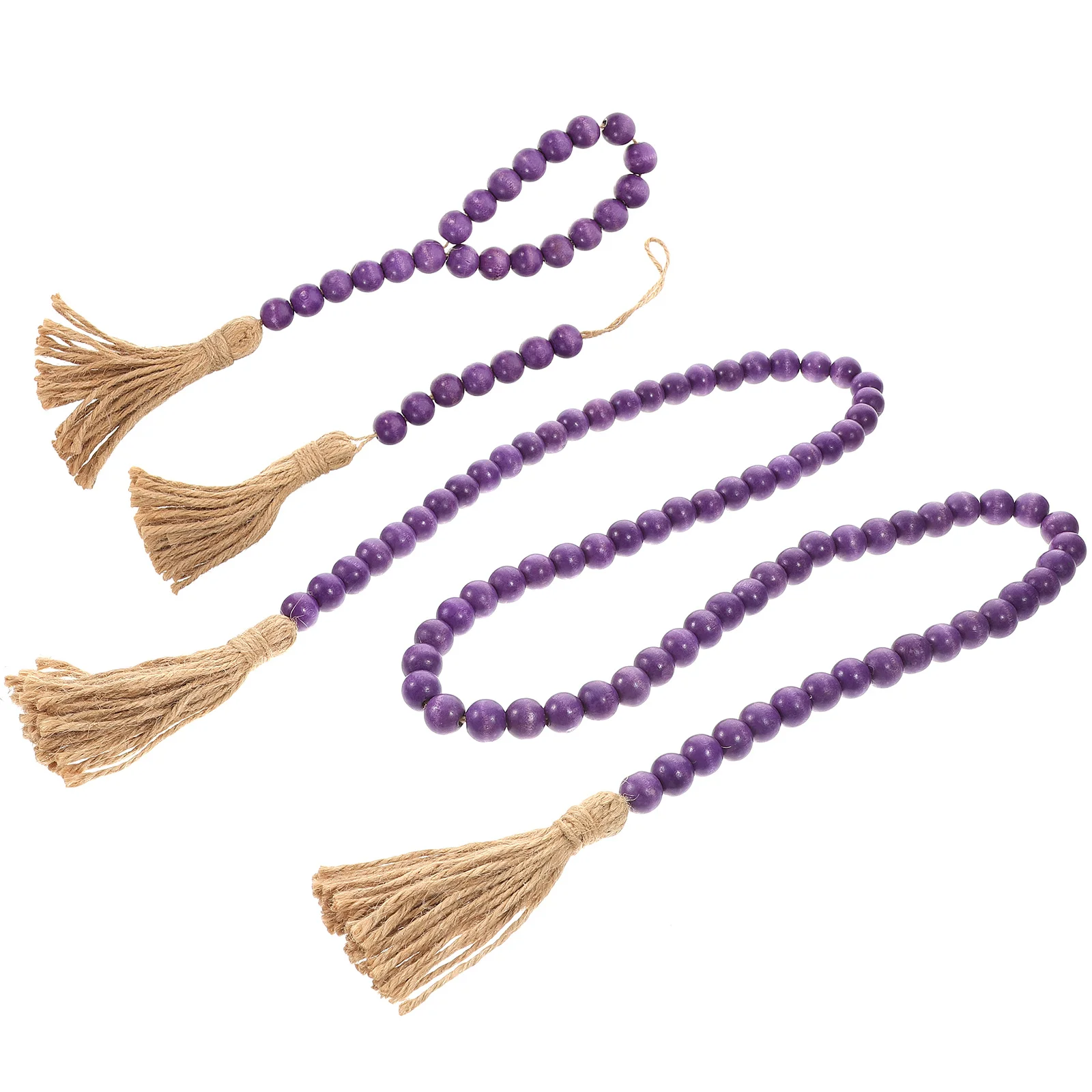 

3Pcs Wooden Beads Garland Tassel Hanging String Rustic Decor Wood Bead String Decorative Home Accent Wood Beads Garlands
