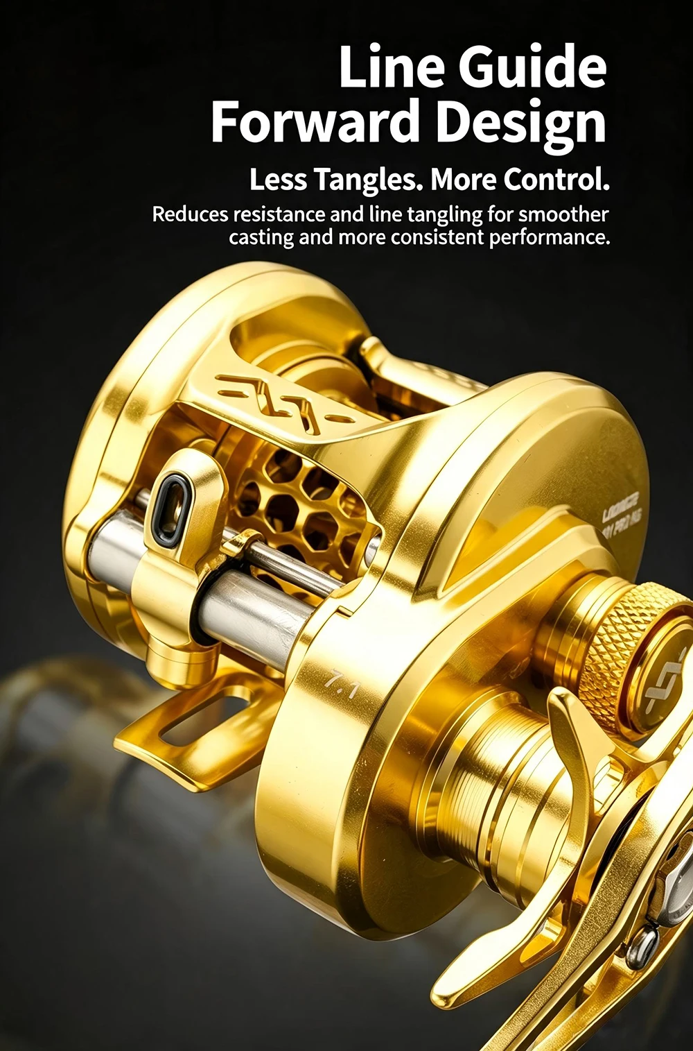 Loongze Airlite B101MC PRO HG 150g Vollmetall-Baitcast-Rolle mit 7KG maximaler Bremskraft, leistungsstarke Angelrolle für BFS-Langstreckenfischen – Detail 5