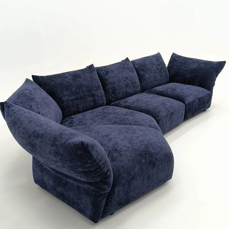 

Italian minimalist modern large flat combination corner Internet celebrity fabric chenille petal sofa