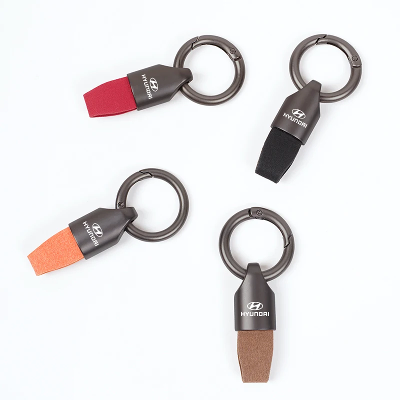 Multi-color Suede Car Keychain Alloy Keyring For Hyundai I30 I20 I10 Venue Tucson Accent Genesis New Style Pendant Accessories