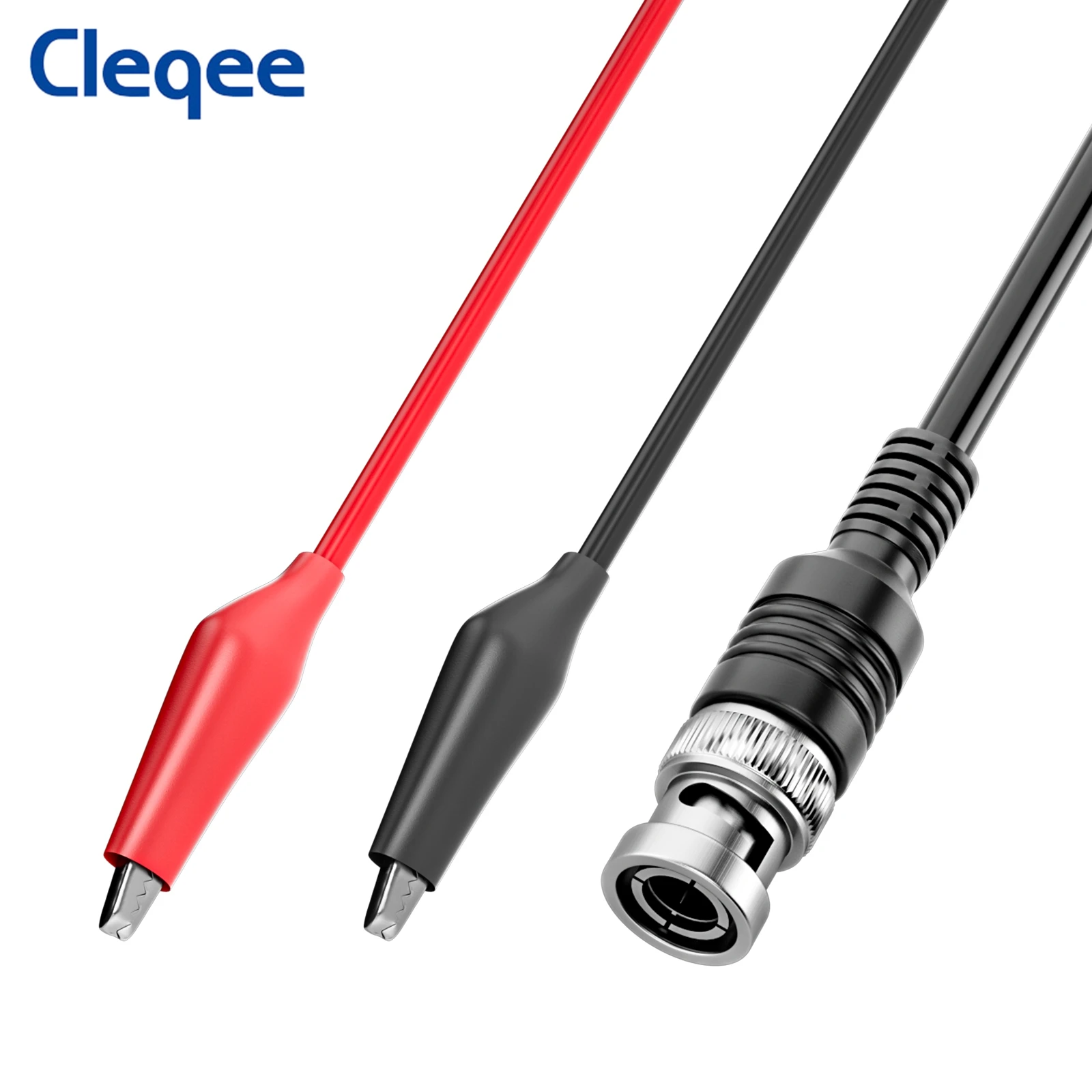 Cleqee P1011 BNC Q9 Male Plug to Dual Alligator Clips Oscilloscope Test Probe Test Lead Cable 110cm Wire