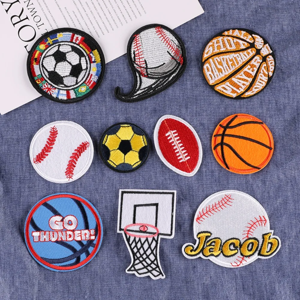 

Sports Series Fabric Label Badge Stickers Embroidery Patch Clothing Accessories Iron on Patches Appliques for Clothing Scp