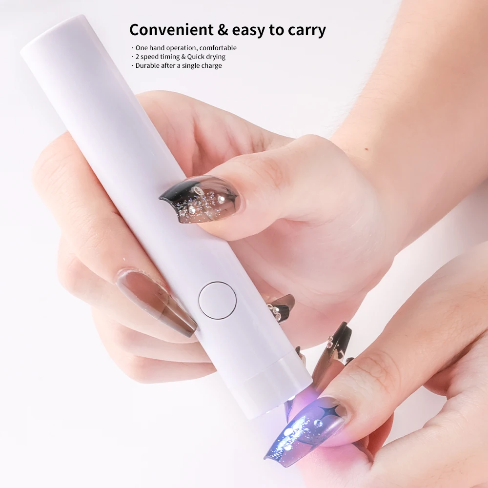 مصباح صغير محمول بالأشعة فوق البنفسجية للأظافر، ضوء مانيكير قابل لإعادة الشحن لعلاج طلاء الأظافر جميع أنواع، معدات العناية بالأظافر العملية المحمولة