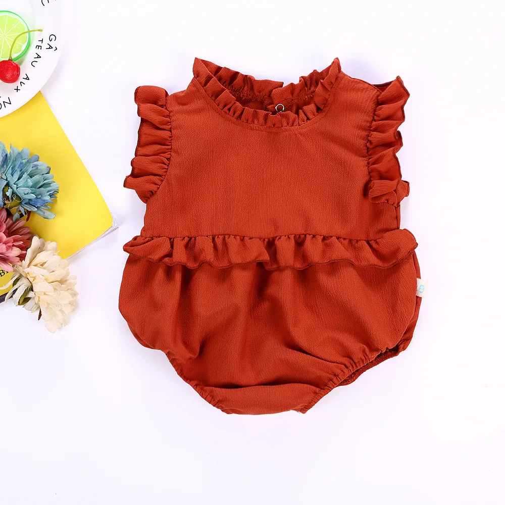 Summer Baby Girl Rompers Linen Cotton Ruffles Bebe One-Piece Newborn Baby Clothes Infant Baby Outfit Baby Girl Clothes