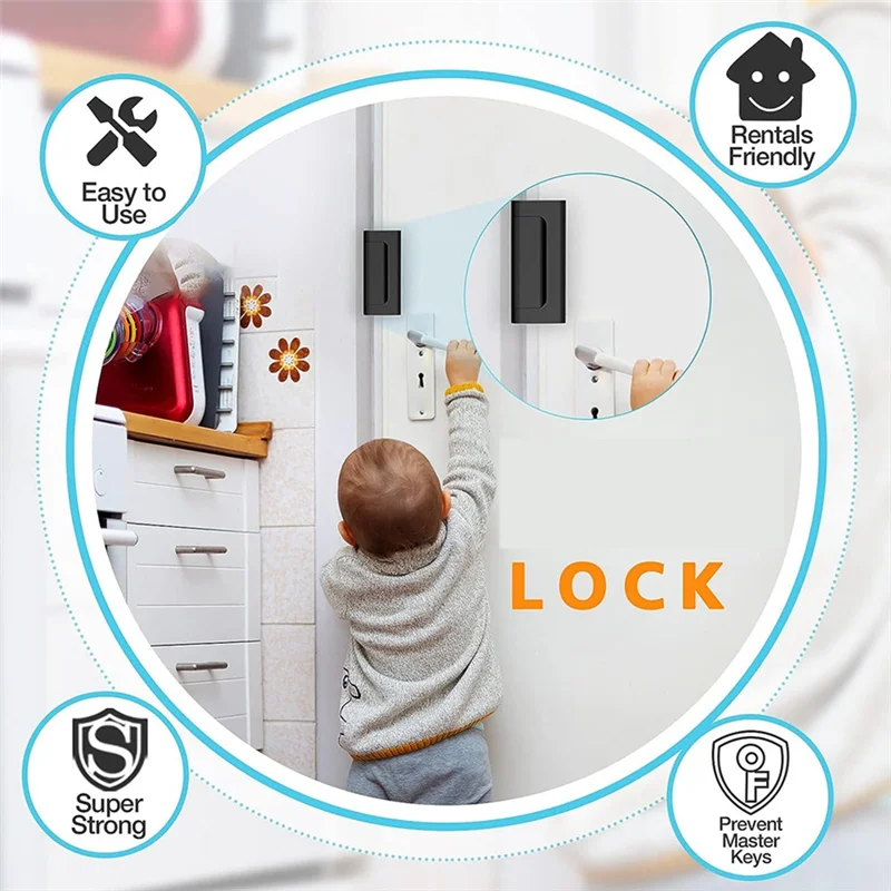 A45U Home Security Door Lock Home Reinforcement Door Lock Device Lock Childproof Door Reinforcement Lock B