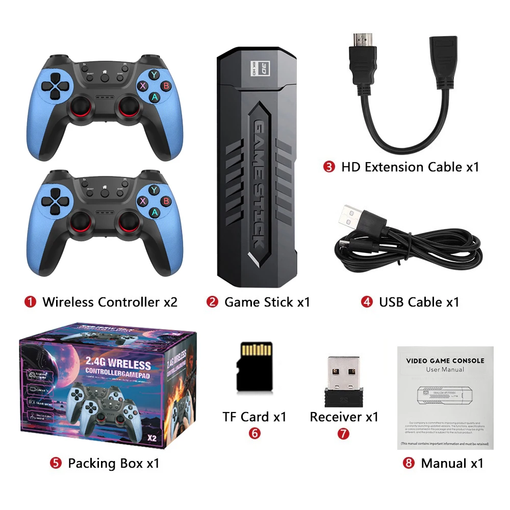 X2 الأزرق 256G 70000 ريترو ألعاب لعبة وحدة التحكم 4K HD لعبة فيديو عصا مع وحدة تحكم لاسلكية ل PS1/N64/GBA الأطفال هدية عيد الميلاد