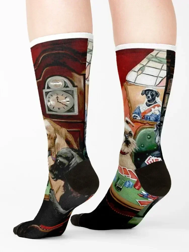 الكلاب لعب بوكر: خمر بوكر نادي مجردة طباعة الجوارب مضحك هدية كرة السلة المهنية الجري الجوارب الإناث الرجال