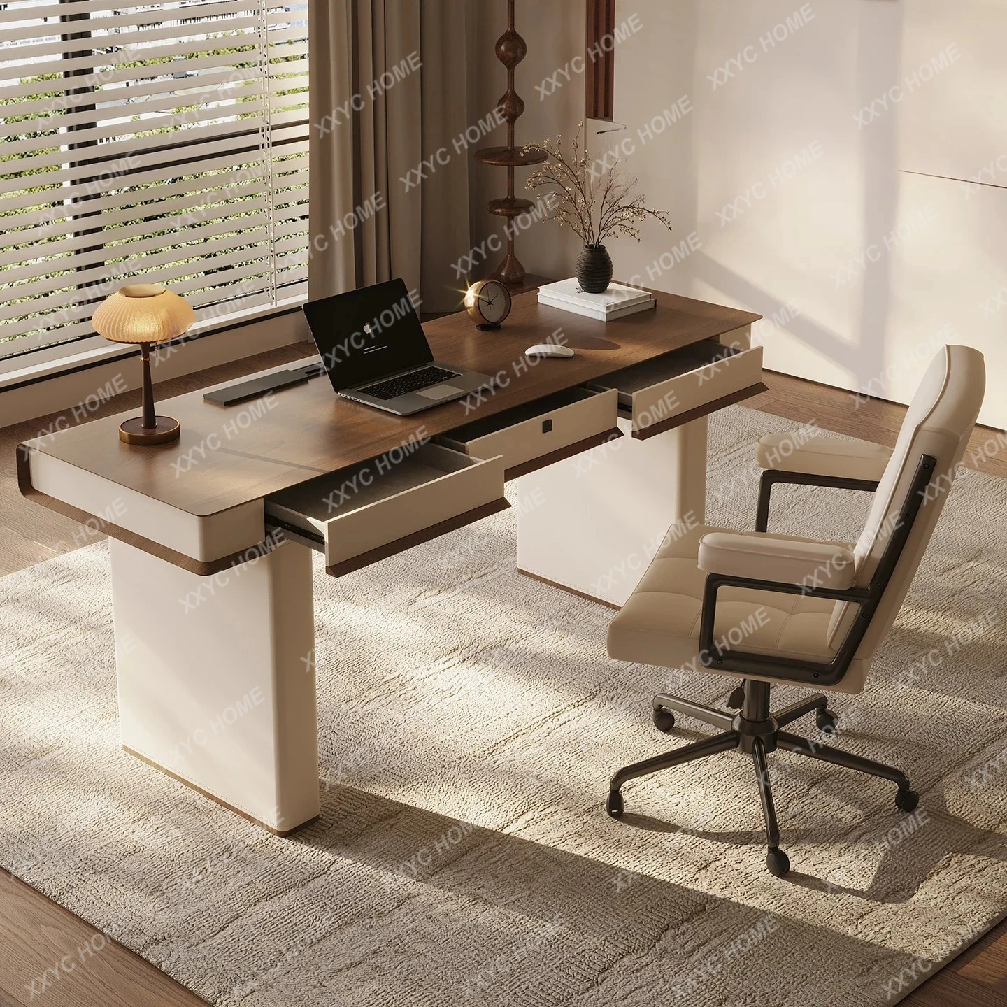 

LHome Study Desk High-end Minimalist Desk Solid Wood Light Luxury Modern Minimalist Computer Desk