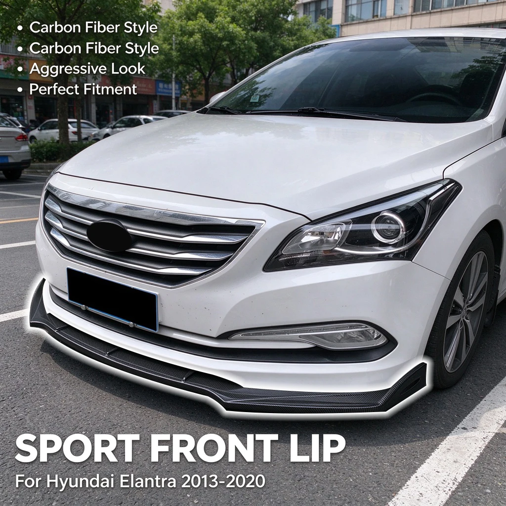 Car Accessory For Hyundai Elantra 2013-2019 Front Bumper Lip Body Kit Chin Guard Diffuser Cover Deflector Exterior Decoration