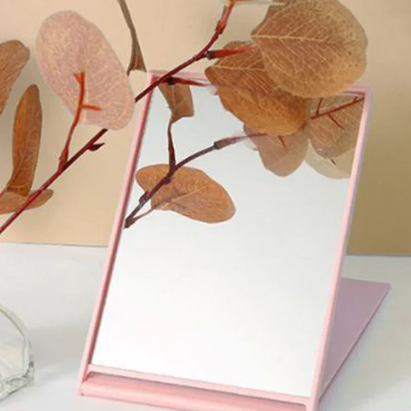 

Folding Mirror Mini Portable Makeup Mirror Hand Standing Small Mirror Vanity Foldable Compact Pocket Cosmetics Tools