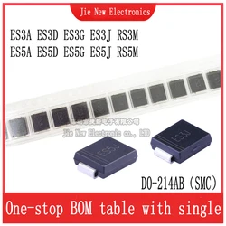 50PCS/LOT SMC DO-214AB ES5A ES5A ES5J ES3J RS5M  RS3M ES5D ES3D ES5G ES3G 3A 5A 200V 400V 600V 1000V 1KV SMD Fast Recovery Diode
