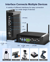 HYSTOU Powerful Mini PC GPIO Fanless Systerm 10th Gen Professors 3 Display Output 4K HDMI DP 6 USB 2 Lan Office Household