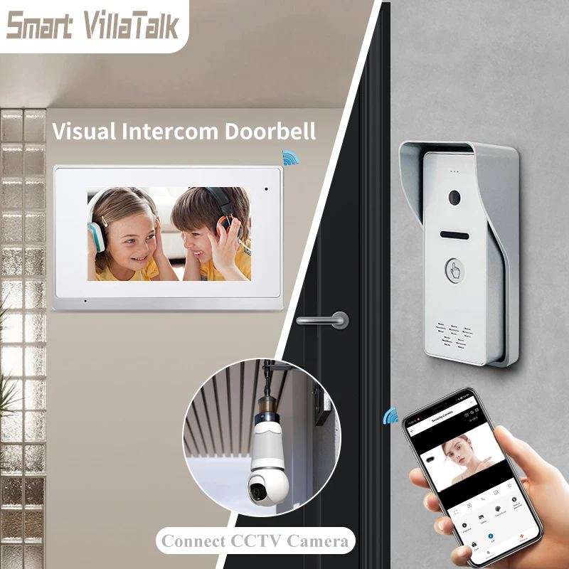 

New Pruduc Tuya Ip Doorbells for Multiple Apartment Tuya Wired Video with Monitor Modern Villa CN GUA DC 12-24V Power