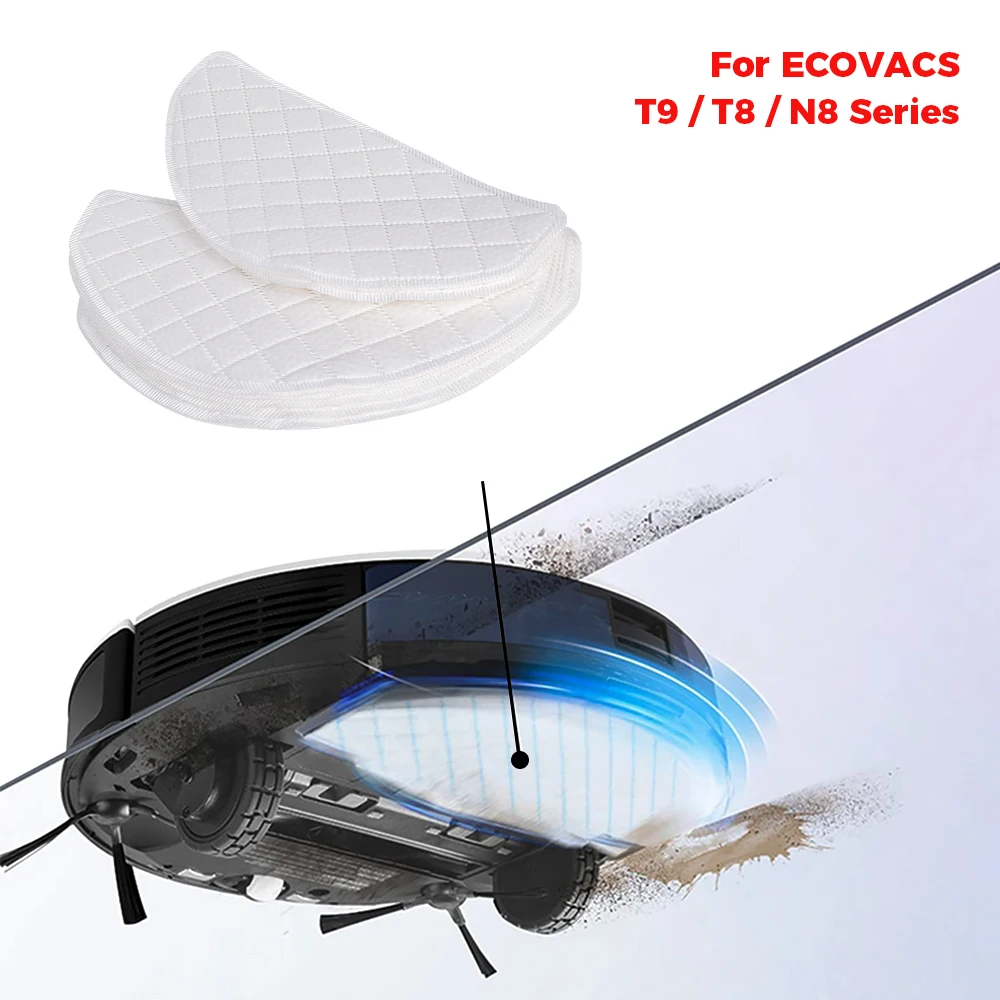 5/100 قطعة قماش ممسحة للاستعمال مرة واحدة لـ Ecovacs Deebot Ozmo T8 T8 + T8 AIVI T8 Max T9 T9 + T9 AIVI N8 N8 + N8 Pro N8 Pro + Robot Vacuum
