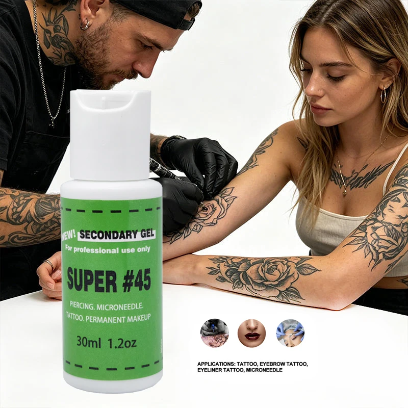 Original Super 45 Tattoo Gel Secondary Gel During Pmu Microblading Piercing Eyebrow Lips Liner Tattoo Auxiliary Gel 30ml