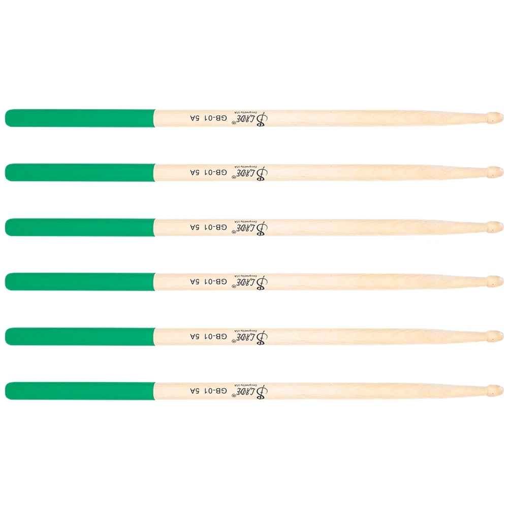 

3 Pairs Anti-slip Drum Sticks Wood Percussion Jazz Practice sticks for Teen Child Beginner Musical Instruments