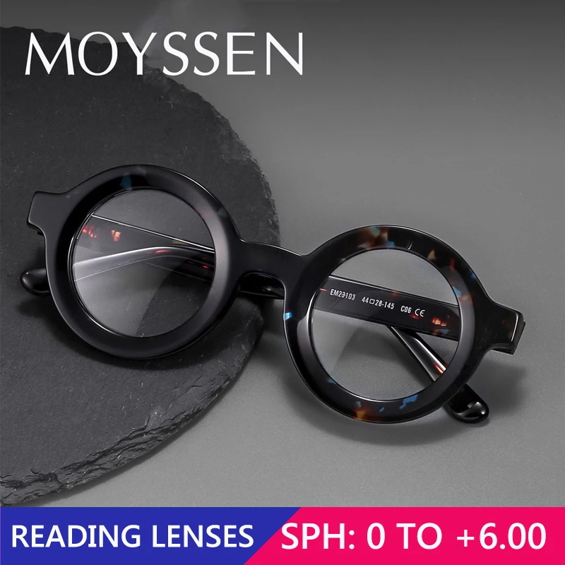 2026年ホットセール-ユニセックス-ヴィンテージ-ビッグボールド-アセテート-ラウンドフレーム-リーディンググラス-レディース-レトロ-サークルスタイル-老眼鏡レンズ-眼鏡