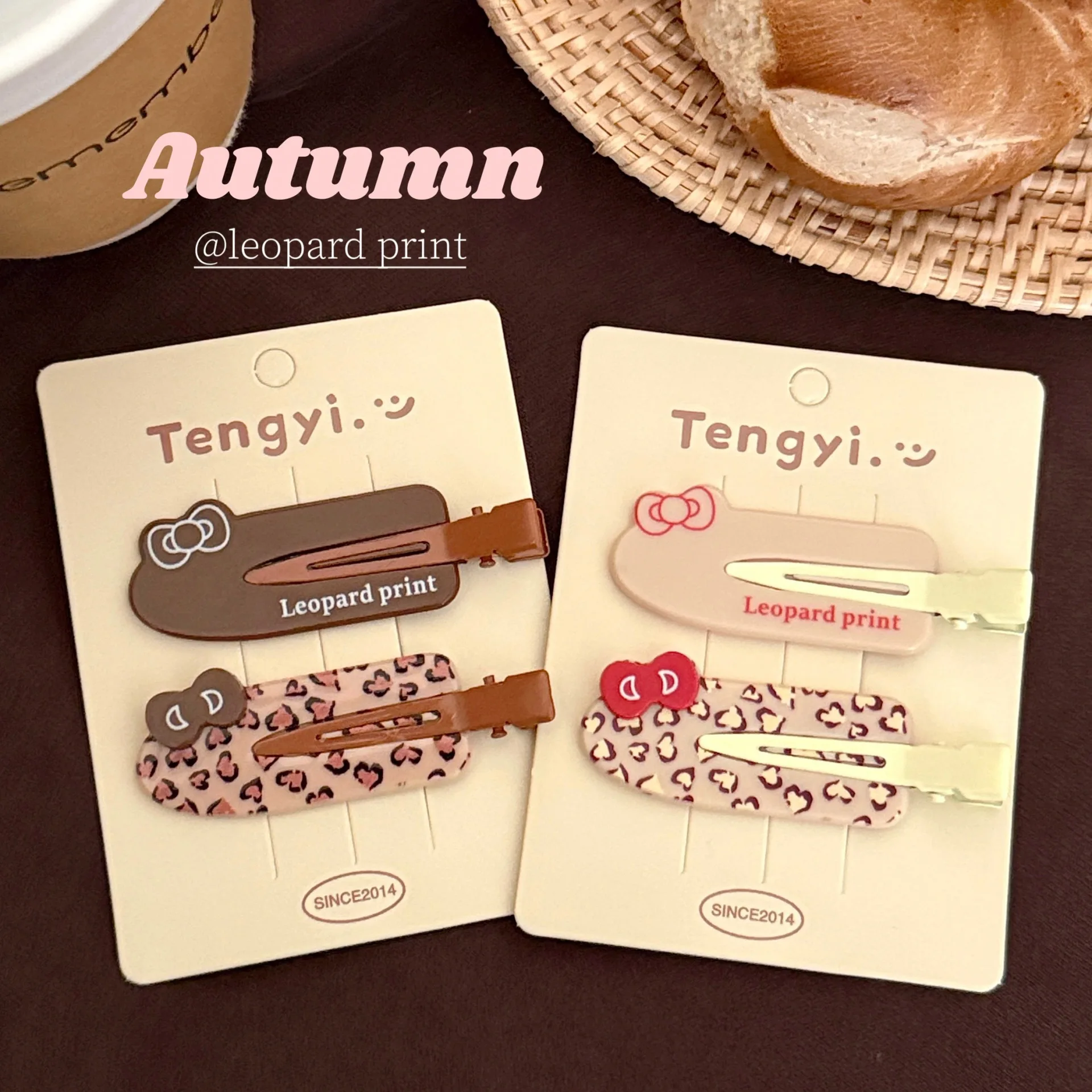 2/4 قطعة الإبداعية لطيف ليوبارد نمط القوس غير أثر مشبك شعر الاكريليك حافة كليب تنوعا هيرباند كليب #3