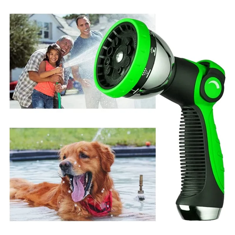 

ABLN-Garden Hose Nozzle Spray Nozzle 10 Hose Metal Duty Watering Patterns Thumb Control On Off Valve Water Multifunctional Orang