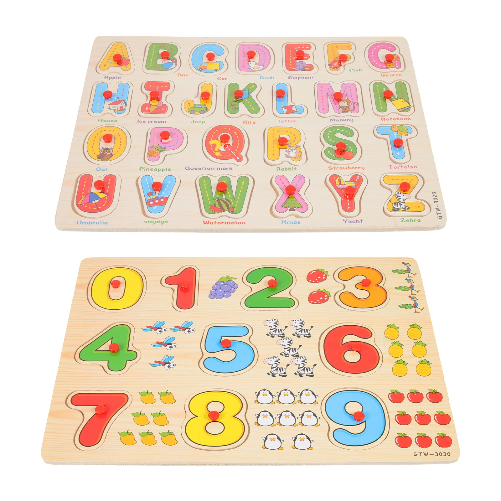 

2 комплекта мультяшных головоломок с буквами и цифрами, деревянная развивающая игрушка для детей, познавательное обучение, творчество, соответствующий головоломку