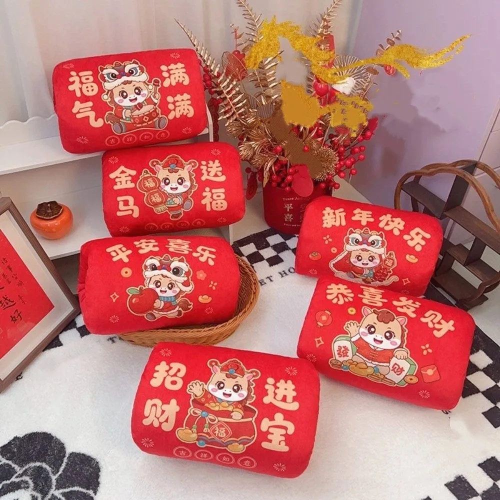 Chinese stijl paard gevuld handkussen schattig zacht paard dutje kussen cartoon PP katoen vulling dierenriem paard pop slaapkamer decor