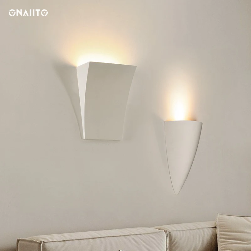 

Gypsum Lamp LED Torch Gypsum Wall Lamp Modern Sconce Decorative Wall Molding Wall Lights For Living Room Accessories Bedside