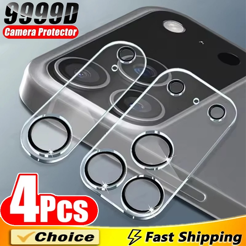 

4Pcs Camera Lens Protector Glass For iPhone 16 15 14 11 12 13 17 Pro Max Camera Protective Glass Film For iPhone Air 15 16 Plus