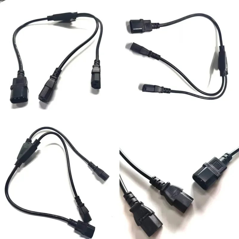 IEC320 C14 to 2C13 Y-shaped Power Extension Cord