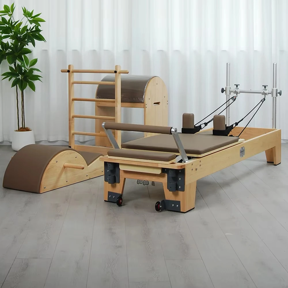 3 في 1 آلة استوديو التدريب الأساسية المنزلية بيلاتيس المصلح آلة الاستوديو مزيج السرير مع معدات برج بيلاتيس