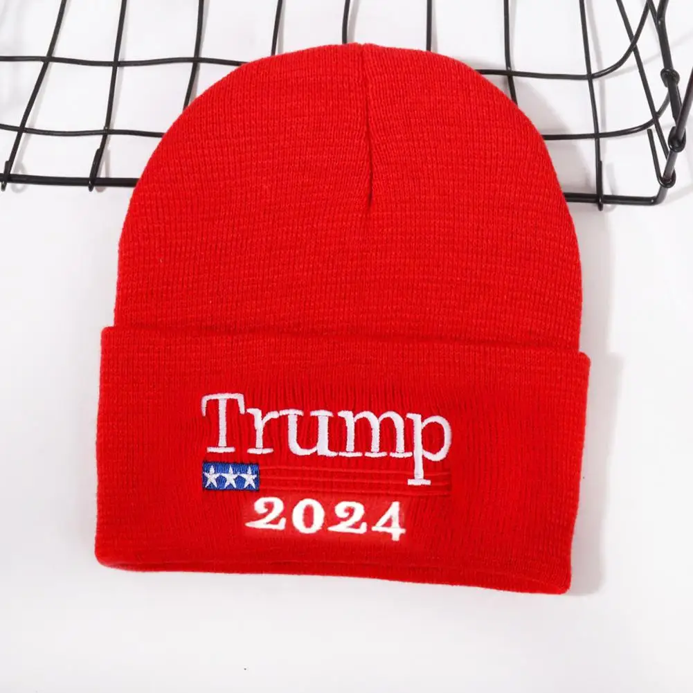 Street Style Hat Sportswear Hat 2024 Trump Campaign Rally Hat Thick Embroidered Unisex Beanie for Winter Windproof for Trump