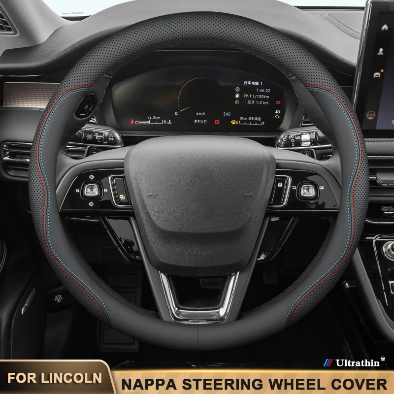 

For Lincoln Z MKZ MKT MKC MKX MKS Navigator Aviator Nautilus Corsair Continental Leather Car Steering Wheel Cover Accessories