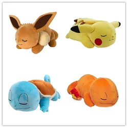 Pokemon Peluche Pikachu Charmander Squirtle Eevee dormir gigante juegos de animales de Peluche Fnaf juguete de Peluche suave regalos de gran tamaño para niños