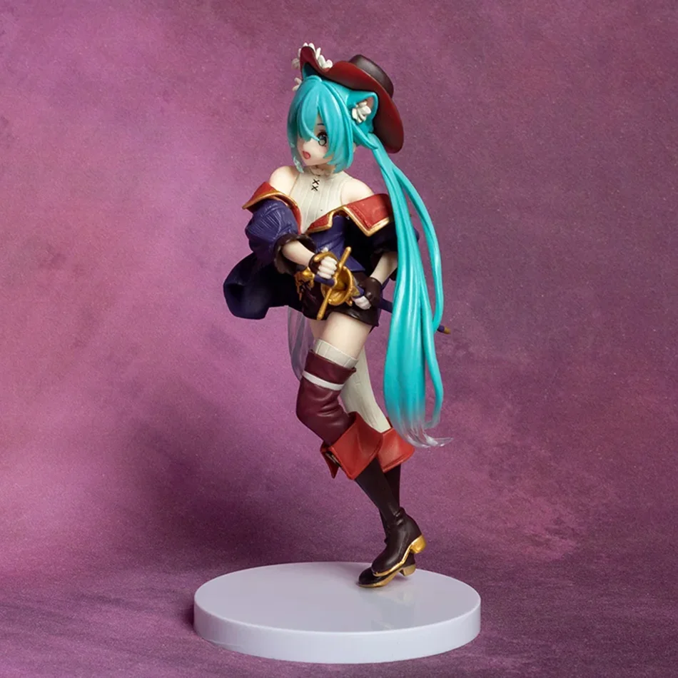 Figurka Akcji Hatsune Miku na Biurko, Urocza, Bajkowa Miku z Krainy Czarów, Miku w Kociej Butach, Figurka Anime, Kawaii, Model Dziewczyny, Zabawka, Uroczy Dekor