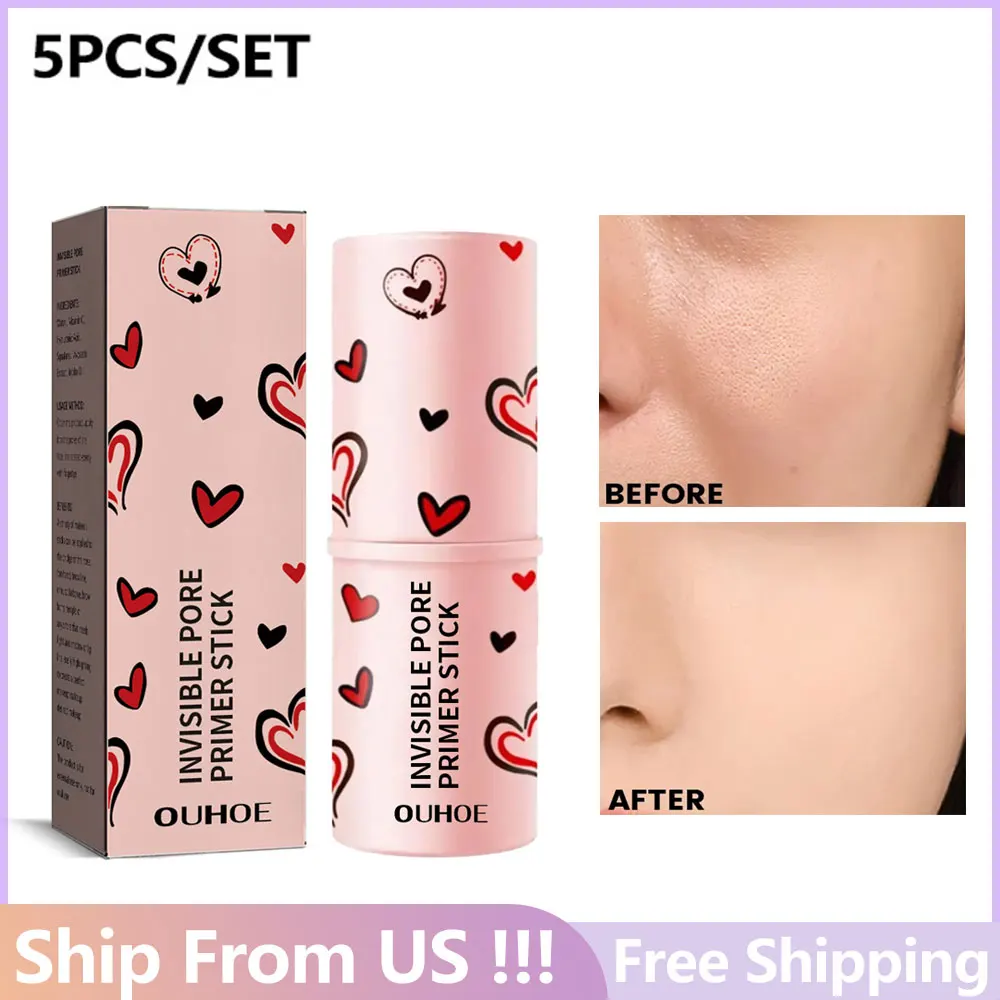 5pcs Moisturizing Liquid Concealer Stick Waterproof Lasting Cover Dark Circles Foundation Cream Brightening Face Contour Makeup