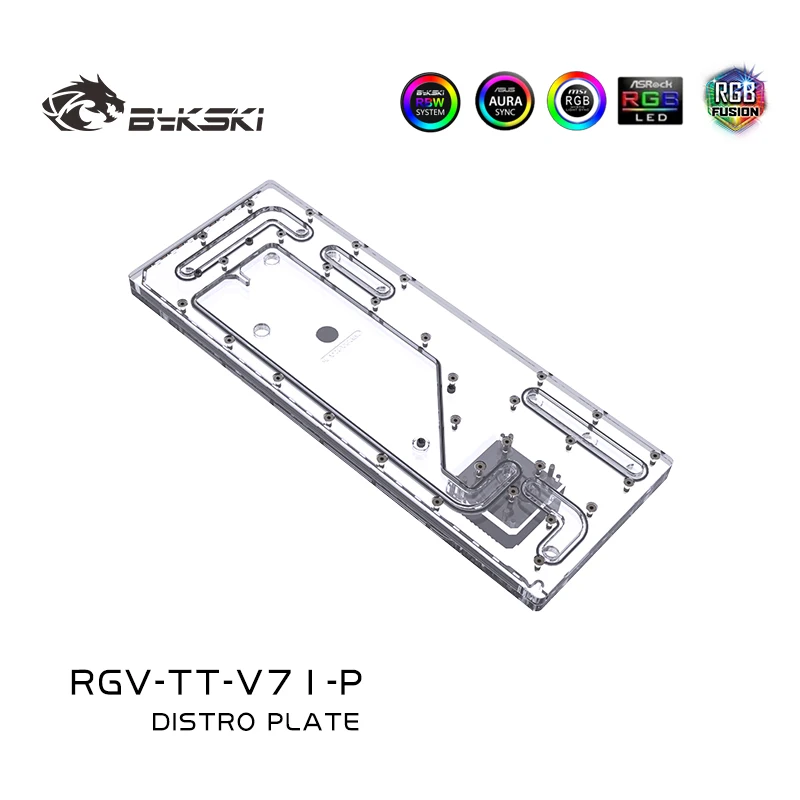 BYKSKI Acrylic Board Distro Plate use for ThermalTake/Tt V71 for CPU GPU Block /Instead of Reservoir RGV-TT-V71-P