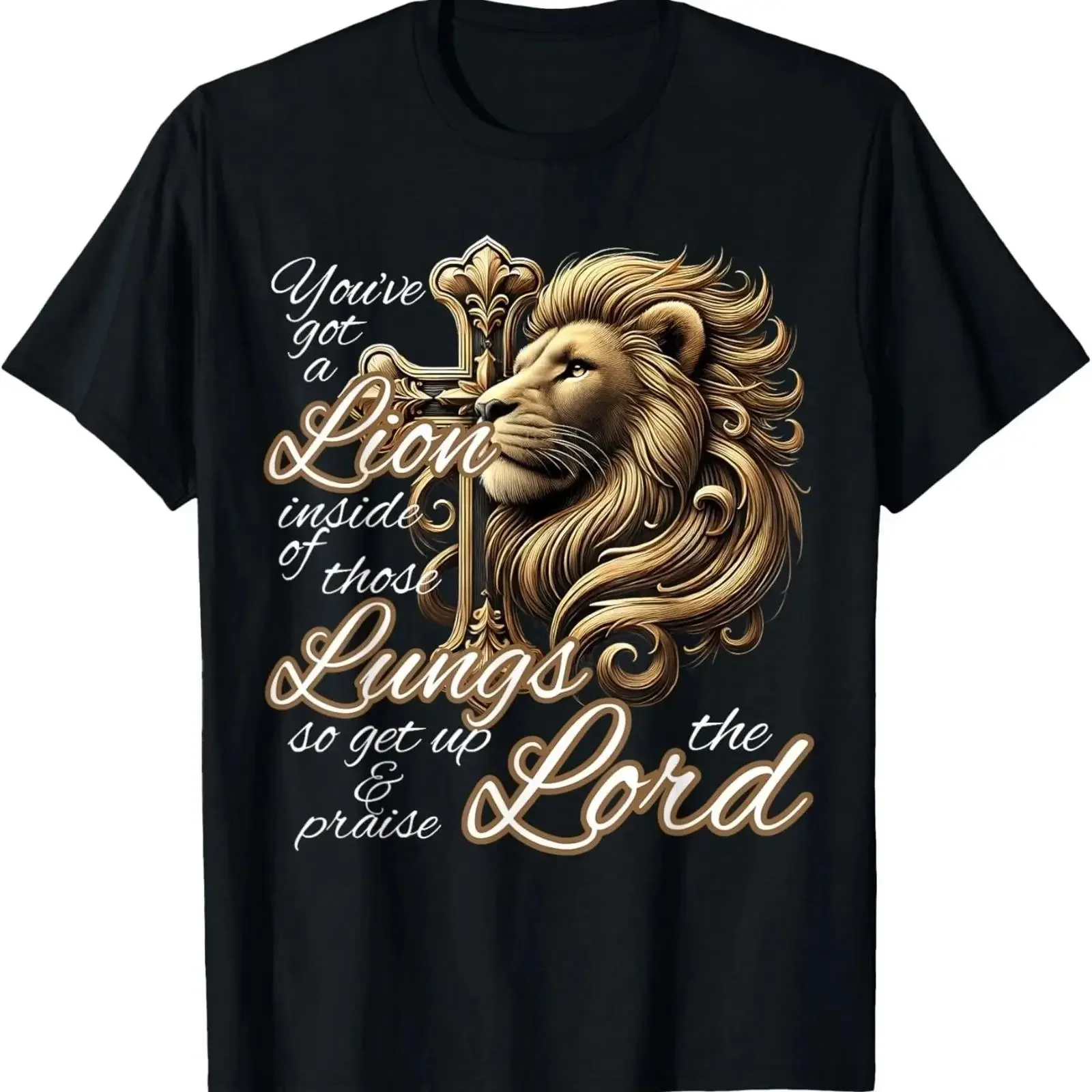 You've Got a Lion Inside of Those Lungs Christian Religious T Shirt MADE vintage Washed graphic Versatile Comfortable Slightly