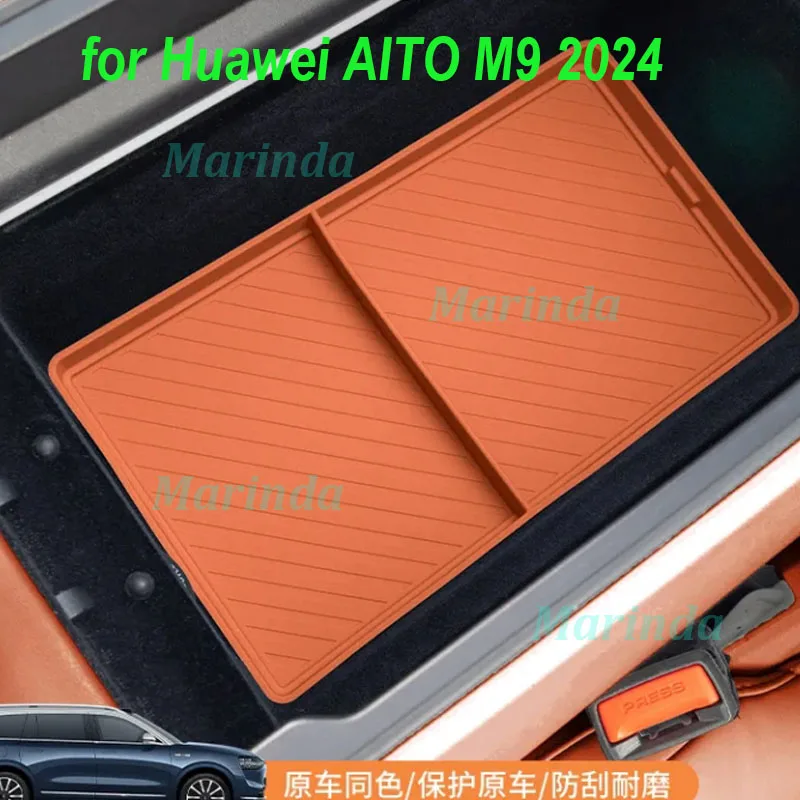 

for Huawei AITO M9 2024 Car Center Console Armrest Storage Box Silicone Compartment Storage Pad Interior Accessories